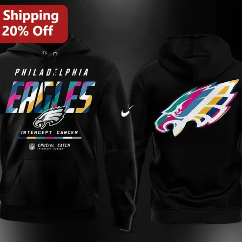 Philadelphia Eagles Intercept Cancer Crucial Catch Hoodie NFL Football Awareness Gift