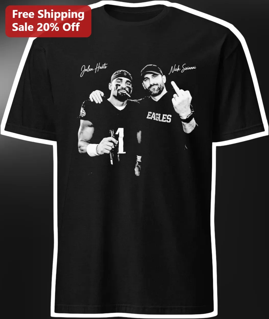 Philadelphia Eagles Jalen Hurts Nick Sirianni Championship Graphic Tee for Men Women