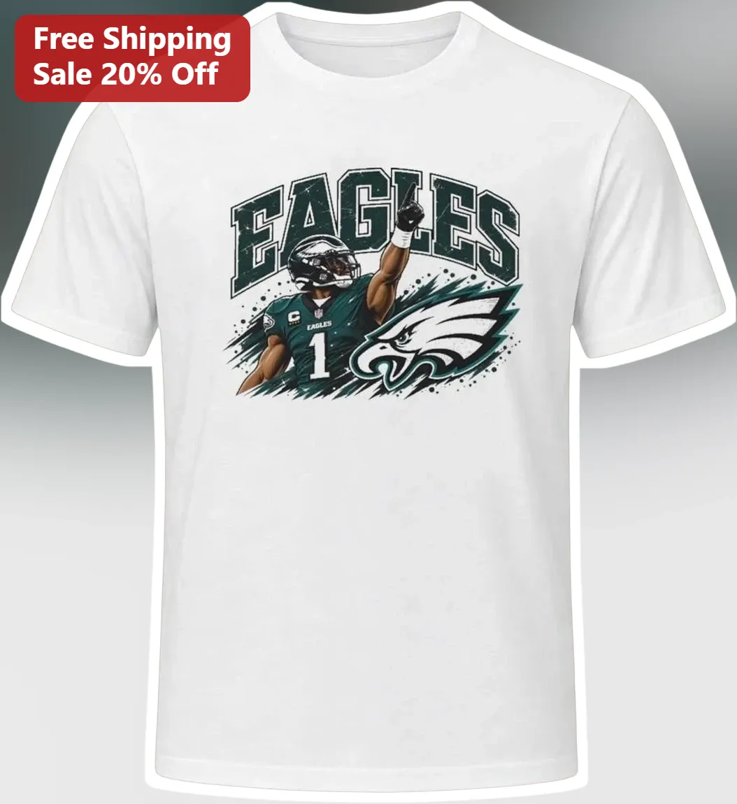 Philadelphia Eagles Jalen Hurts Vintage Distressed Graphic Tee for Men Women NFL Football Fan Gift