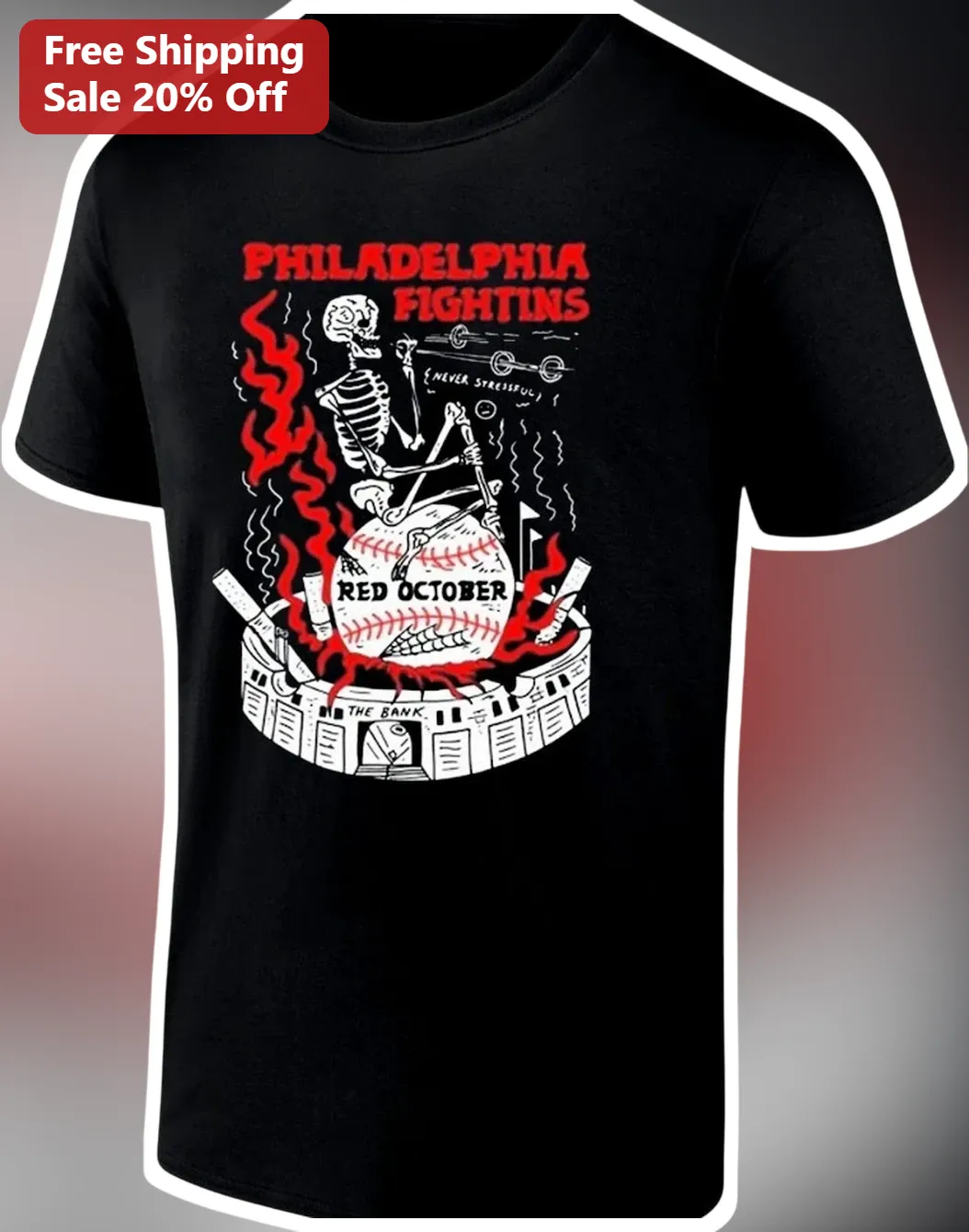 Philadelphia Fightins Red October Baseball Fan Tee