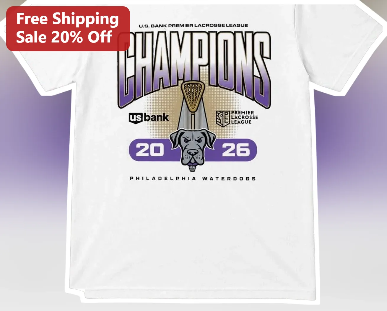 Philadelphia Waterdogs Champions U.S. Bank Premier Lacrosse League Tee