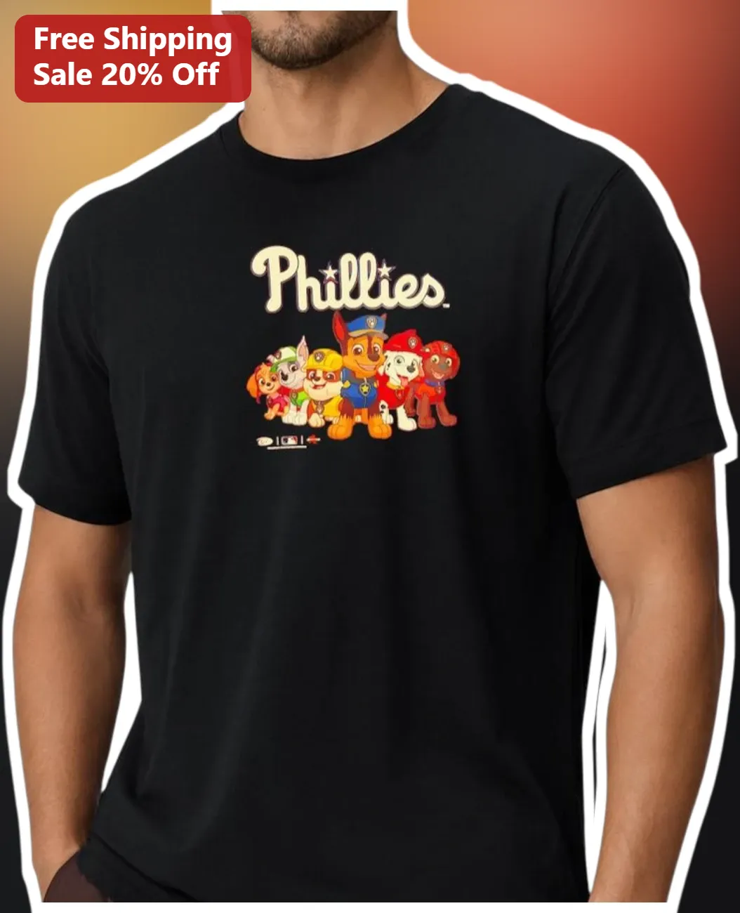 Phillies Tee Paw Patrol Baseball Uniform Graphic Shirt for Kids