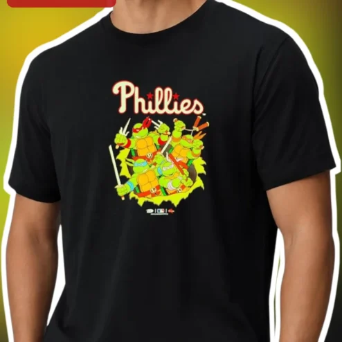 Phillies Tee Teenage Mutant Ninja Turtles Retro Baseball Graphic Shirt Gift for Fans