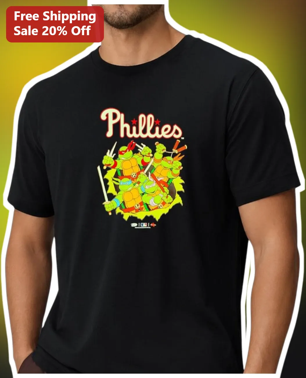 Phillies Tee Teenage Mutant Ninja Turtles Retro Baseball Graphic Shirt Gift for Fans