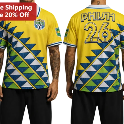 PHISH Polo Shirt Retro Soccer Jersey Style Jam Band Fan Merch