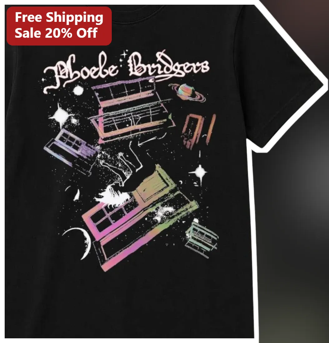 Phoebe Bridgers Surreal Cosmic Window Graphic Tee Indie Rock Band Merch Gift