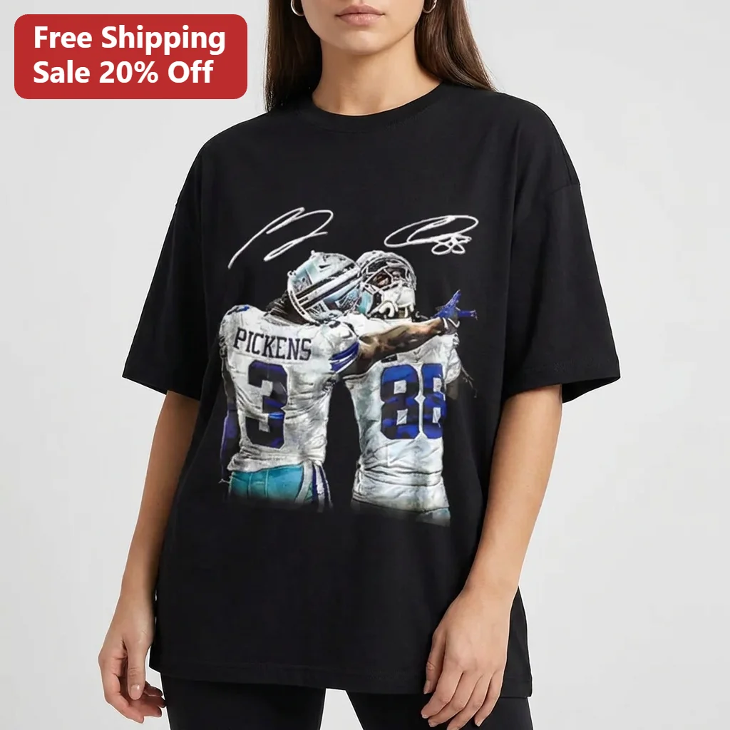 Pickens Tee George Pickens CeeDee Lamb Signature Football Shirt for Dallas Cowboys Fans Gift