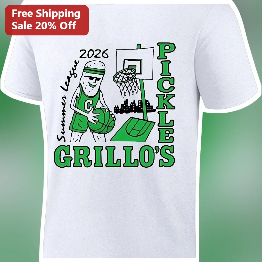 Pickle Grillo's Summer League Basketball Tee Funny Pickleball Sports Gift