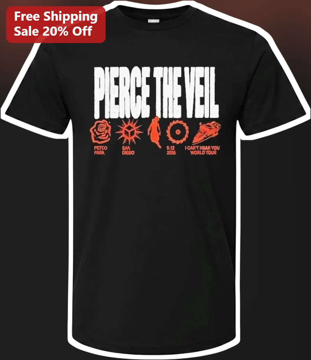 Pierce The Veil I Can't Hear You World Tour Graphic Tee