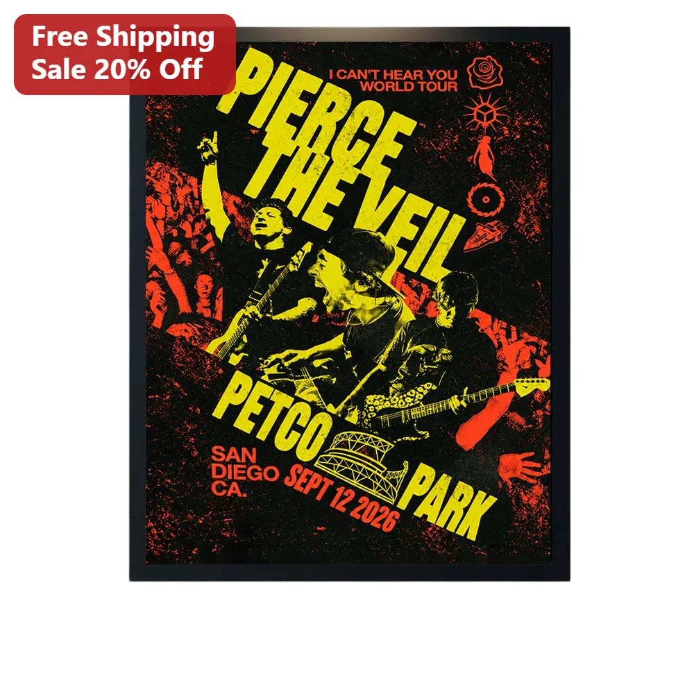 Pierce The Veil I Can't Hear You World Tour Poster Vintage Concert Art
