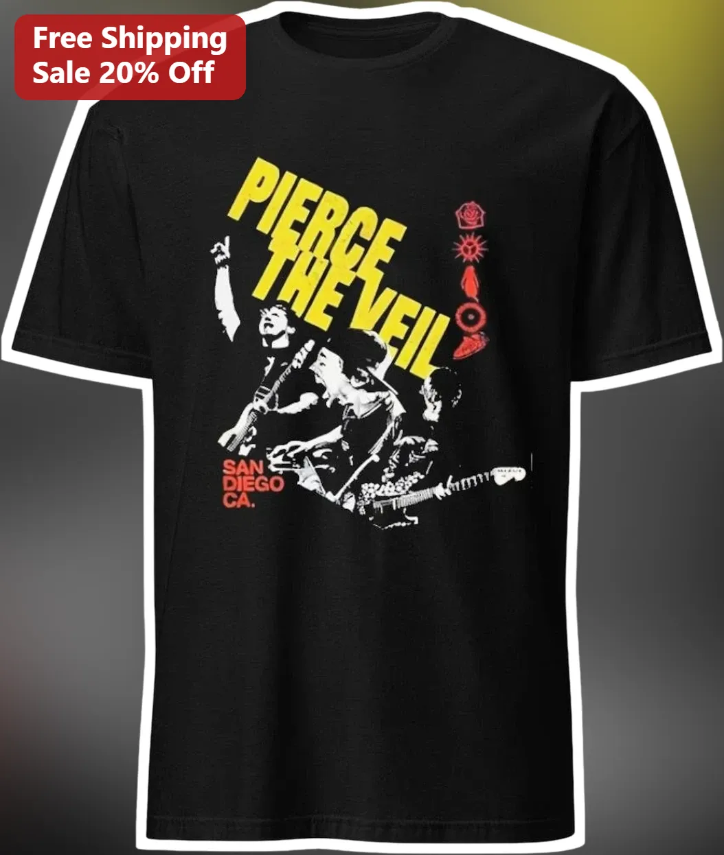 Pierce The Veil San Diego CA Tour Merch Graphic Tee