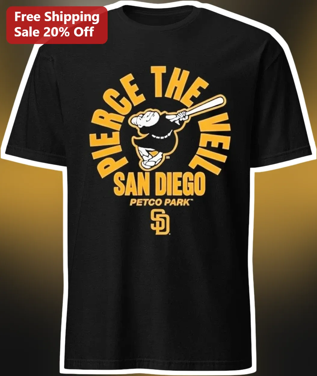 Pierce The Veil San Diego Petco Park Swinging Friar Graphic Tee