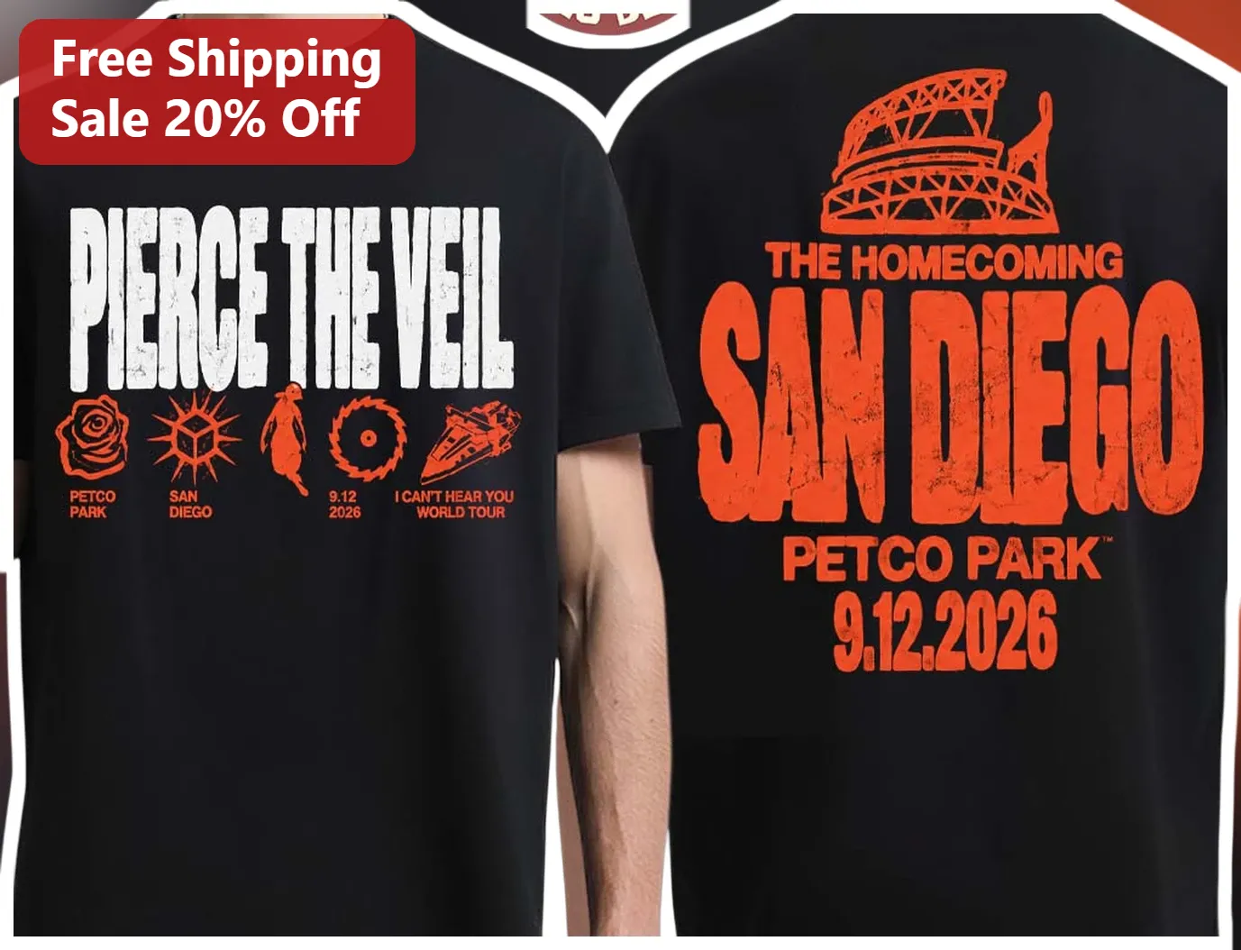 Pierce The Veil The Homecoming San Diego Graphic Tee