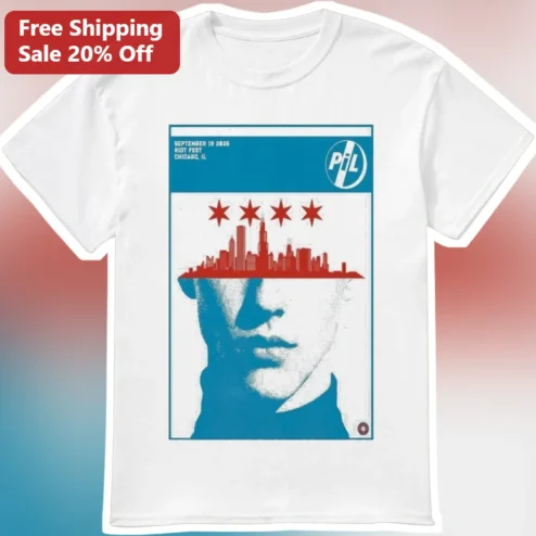 PiL Public Image Ltd John Lydon Chicago Skyline Punk Rock Graphic Tee