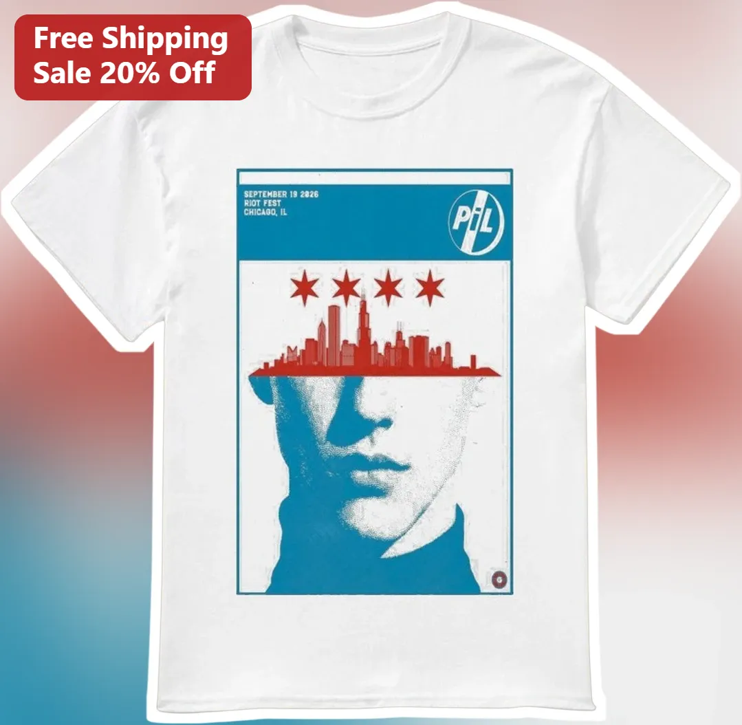 PiL Public Image Ltd John Lydon Chicago Skyline Punk Rock Graphic Tee