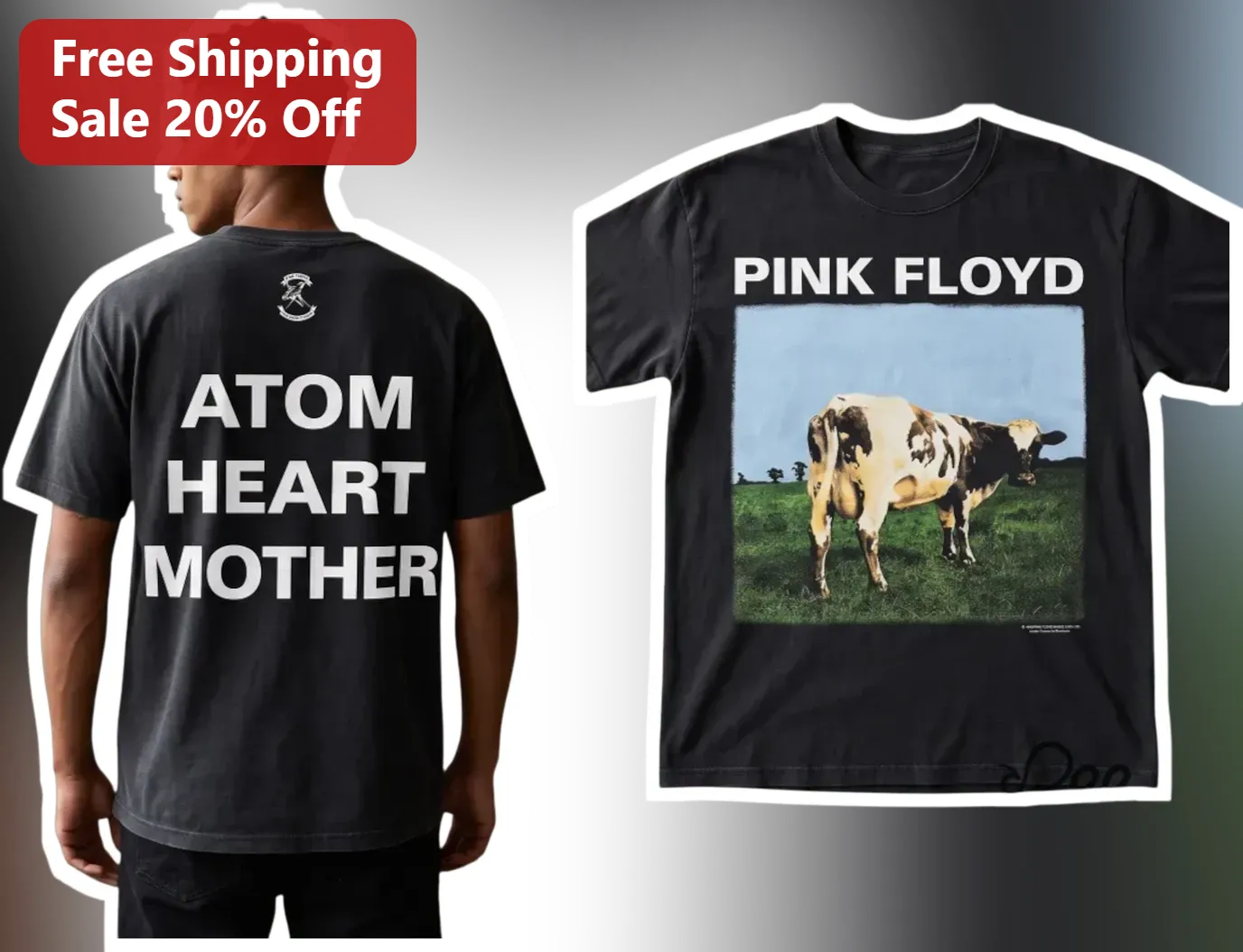 Pink Floyd Atom Heart Mother Tee Classic Rock Vintage Music Merch Shirt