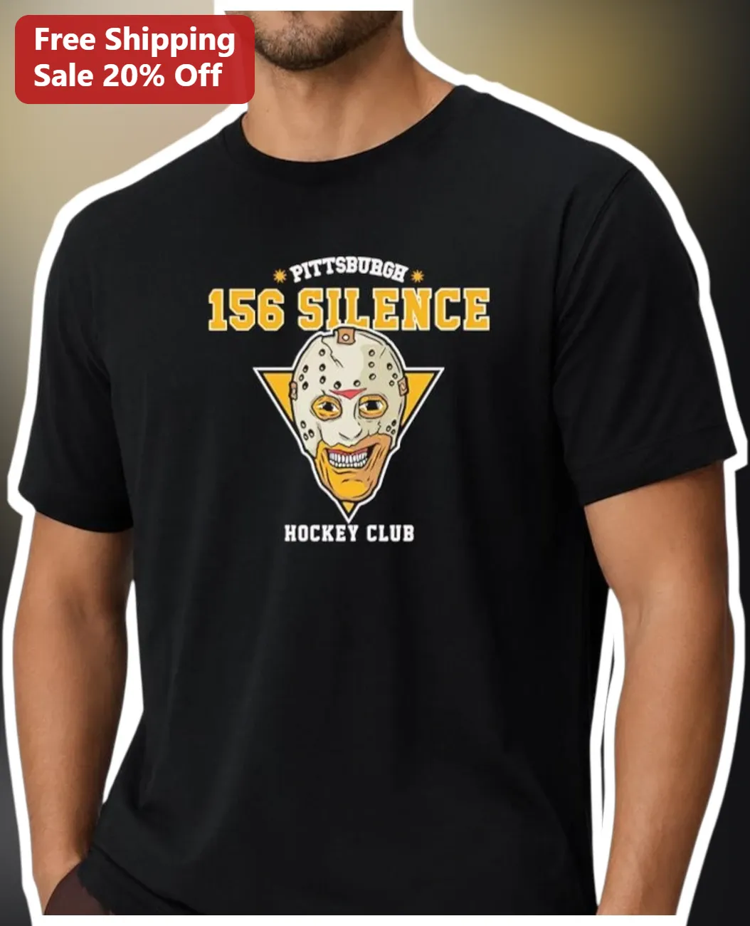 Silence Hockey Club Tee Vintage Goalie Mask Graphic Shirt
