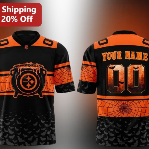 Steelers Halloween Football Jersey Custom Name Personalized NFL Fan Gear