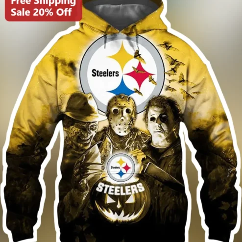 Steelers Horror Movie Slasher Icons Pullover Hoodie