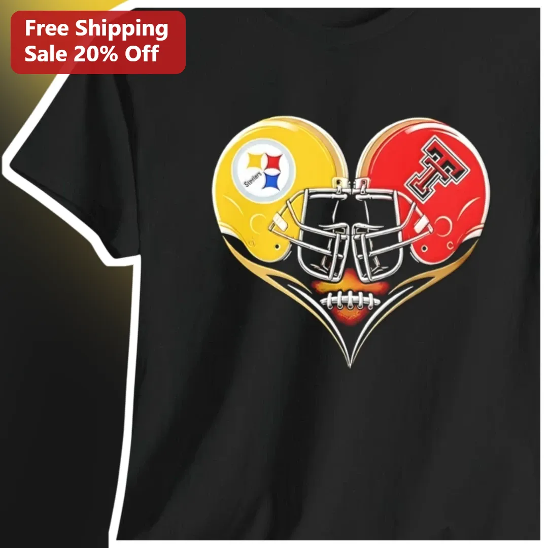 Texas Tech Football Heart Helmets Tee NFL College Rivalry Gift Shirt