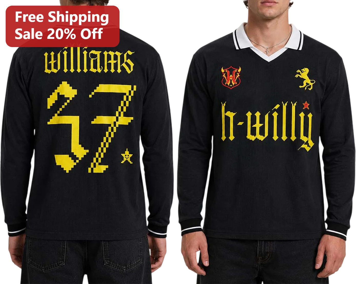 Pixel Gothic Rugby Shirt Personalized Custom Name Number Y2K Retro Gaming Streetwear Jersey