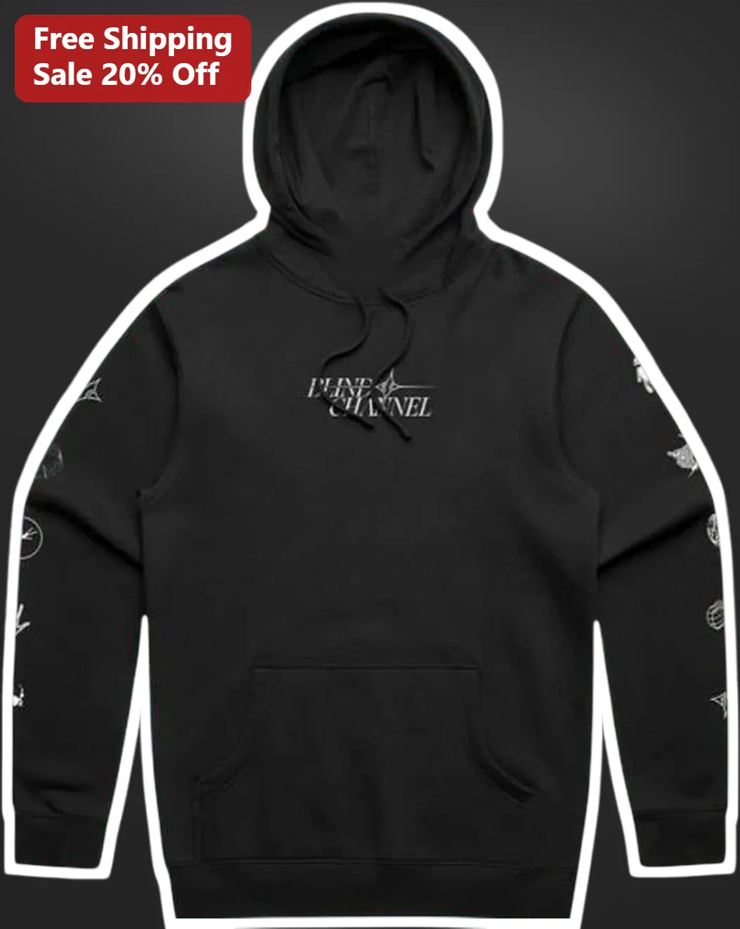 PLANE CHANNEL Hoodie Aviation Pilot Gift Black Pullover Sweatshirt for Men Women