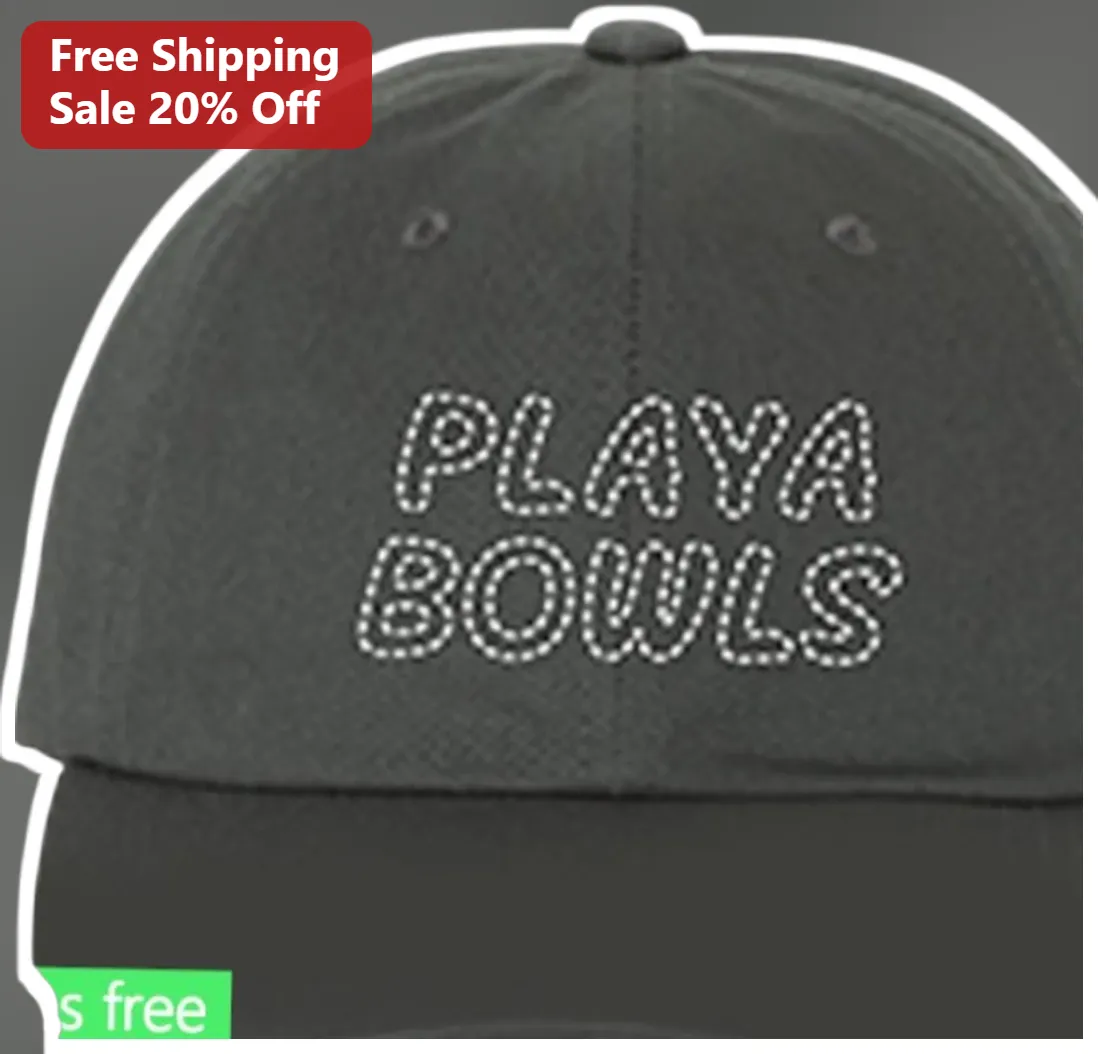 Playa Bowls Hat Embroidered Logo Baseball Cap Beach Lifestyle Merch Gift
