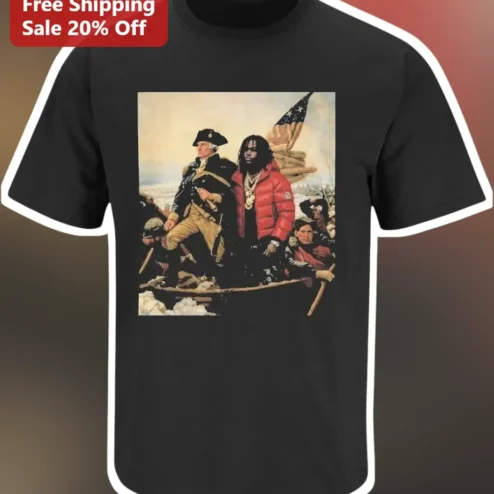 Playboi Carti Washington Crossing The Delaware Parody Art Graphic Tee