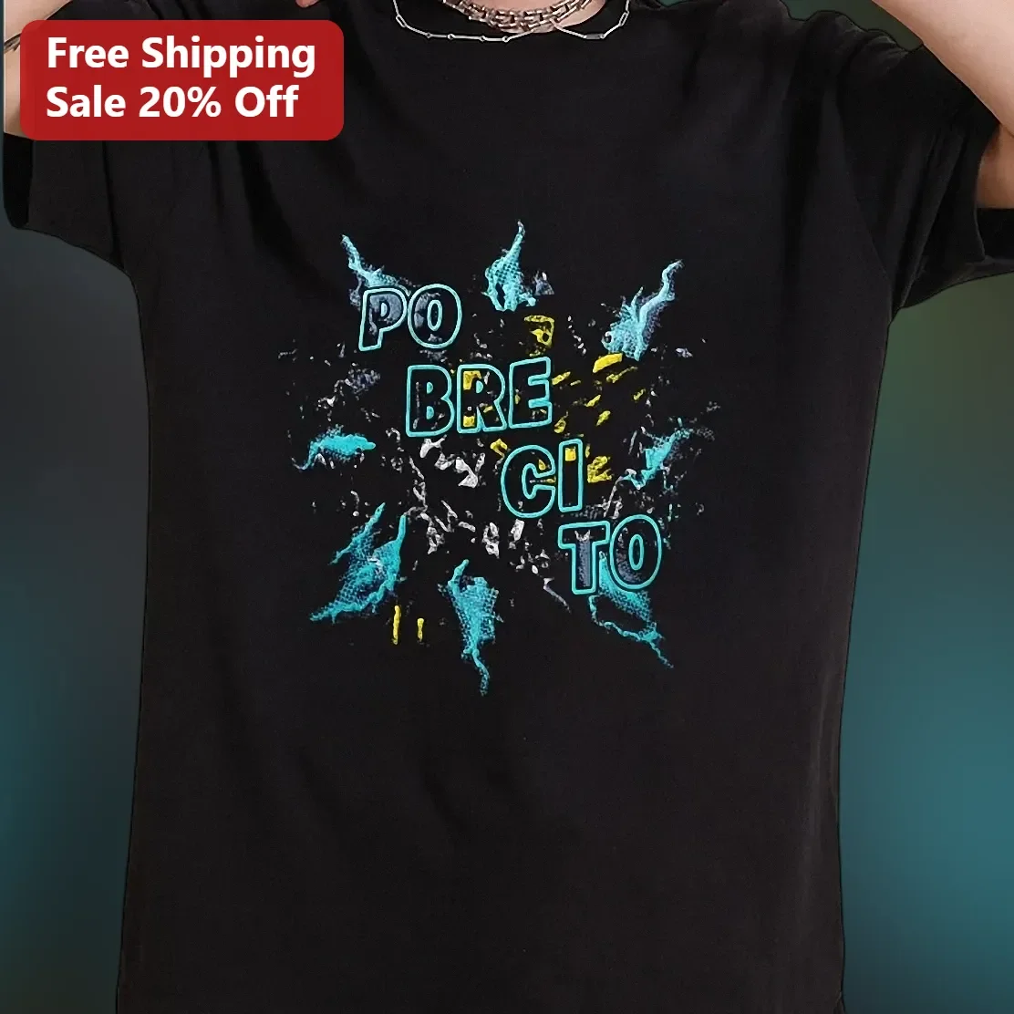 Pobrecito Tee New Mexico United Fan Gear Glitch Art Graphic T-Shirt for Men Women