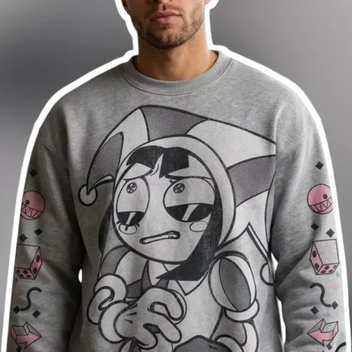 Pomni Sweatshirt The Amazing Digital Circus Character Graphic Crewneck for Fans