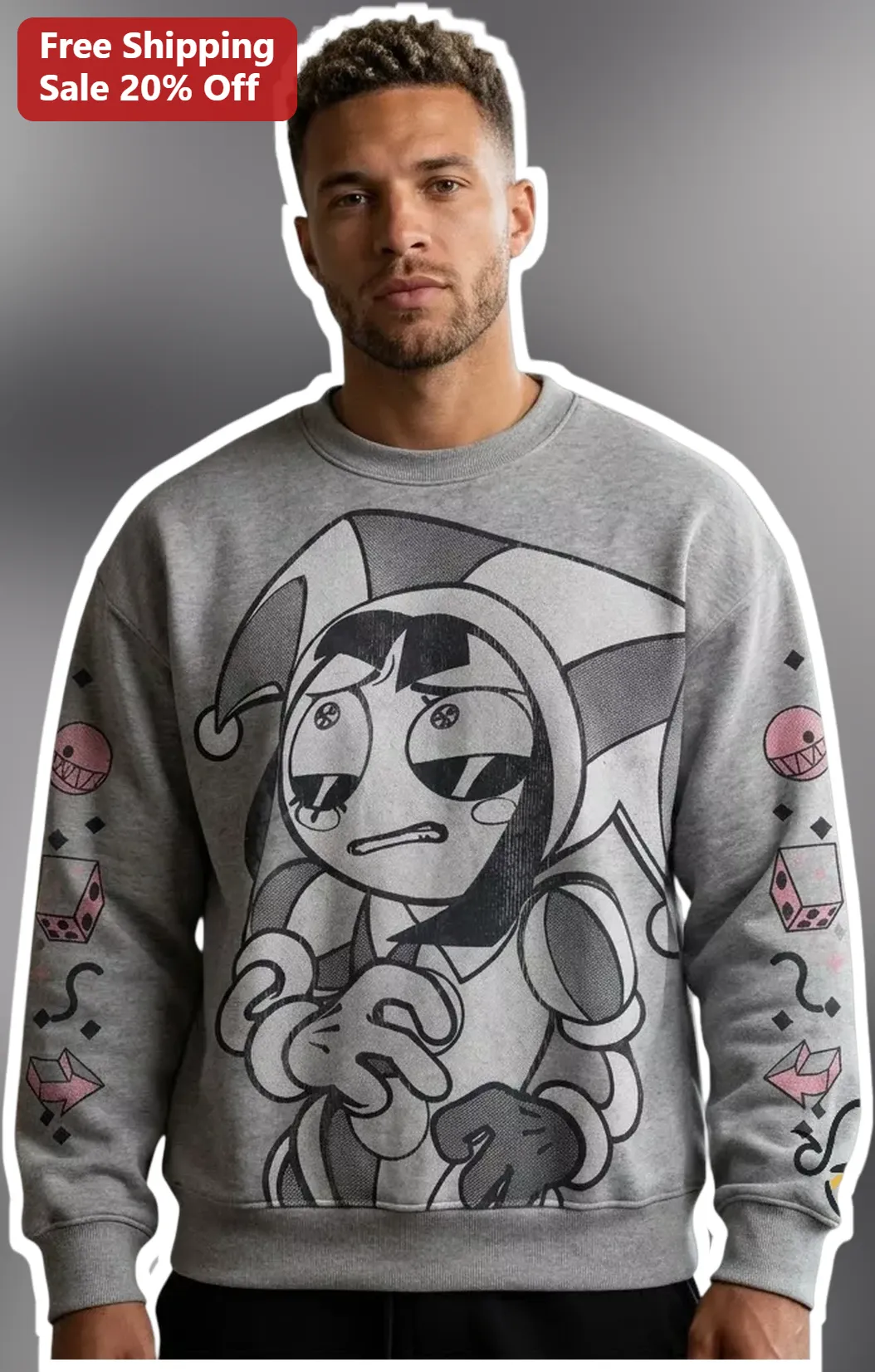 Pomni Sweatshirt The Amazing Digital Circus Character Graphic Crewneck for Fans