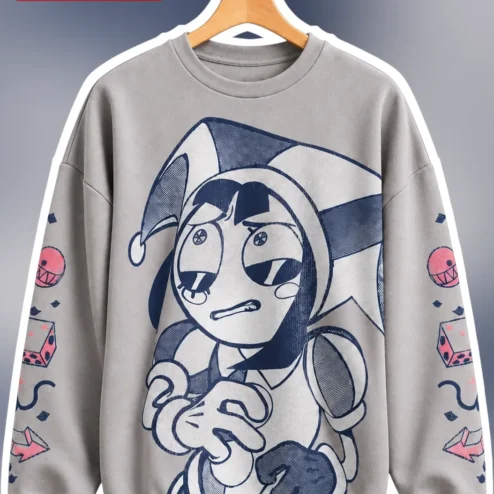 Pomni Sweatshirt The Amazing Digital Circus Jester Character Crewneck