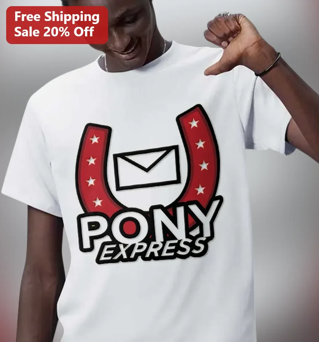 Pony Express Vintage Western Rider Graphic Tee for Men