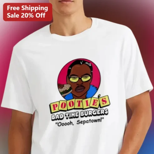 Pootie's Bad Time Burgers Ooooh Sepatown Tee, Funny Pootie Tang Retro Comedy Movie Shirt Gift for Cult Classic Fans