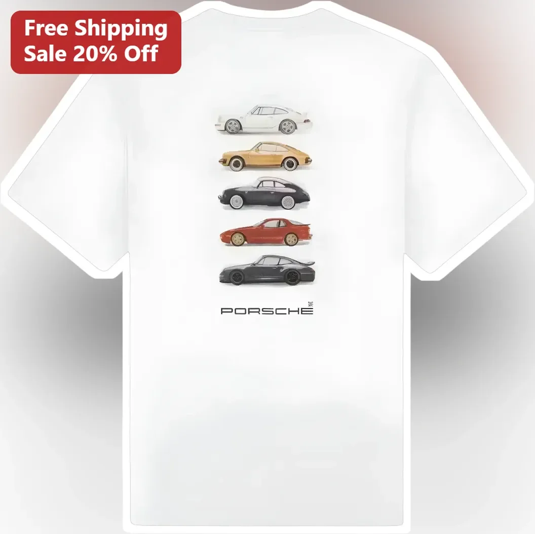 Porsche Vintage Iconic Models Graphic Tee for Car Enthusiasts
