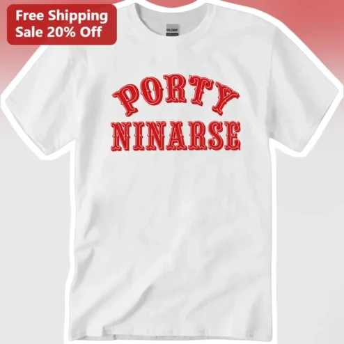 Porty Ninarse Tee Funny Filipino Pinoy Parody Graphic T-Shirt Retro Collegiate Humor Gift