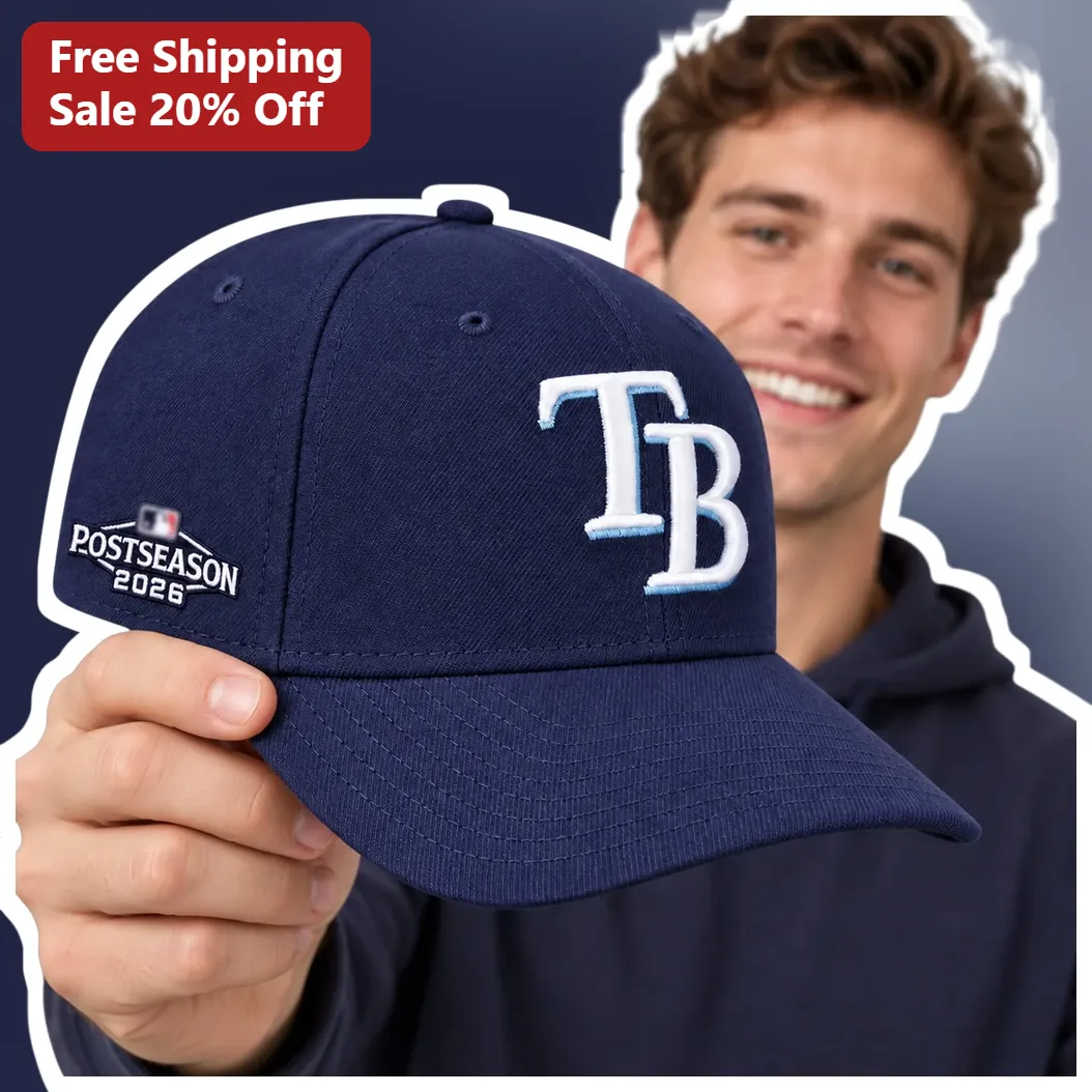 Postseason 2026 Cap MLB Baseball Fan Headwear Navy Blue TB Logo Hat