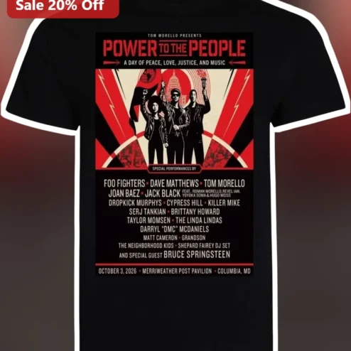 Power to the People Vintage Protest Music Festival Graphic Tee