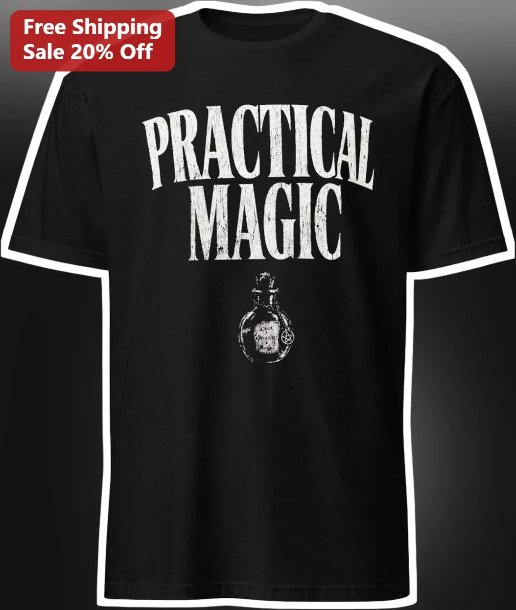 Practical Magic Witchy Gothic Tee Halloween Potion Bottle Shirt