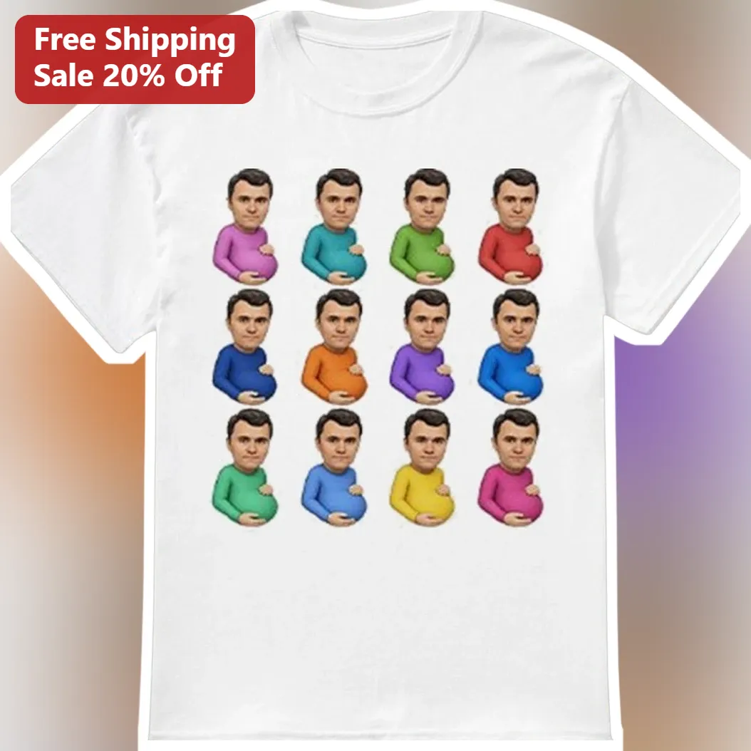 Pregnant Memoji Avatar Grid Tee Funny Expectant Dad Gift for Men