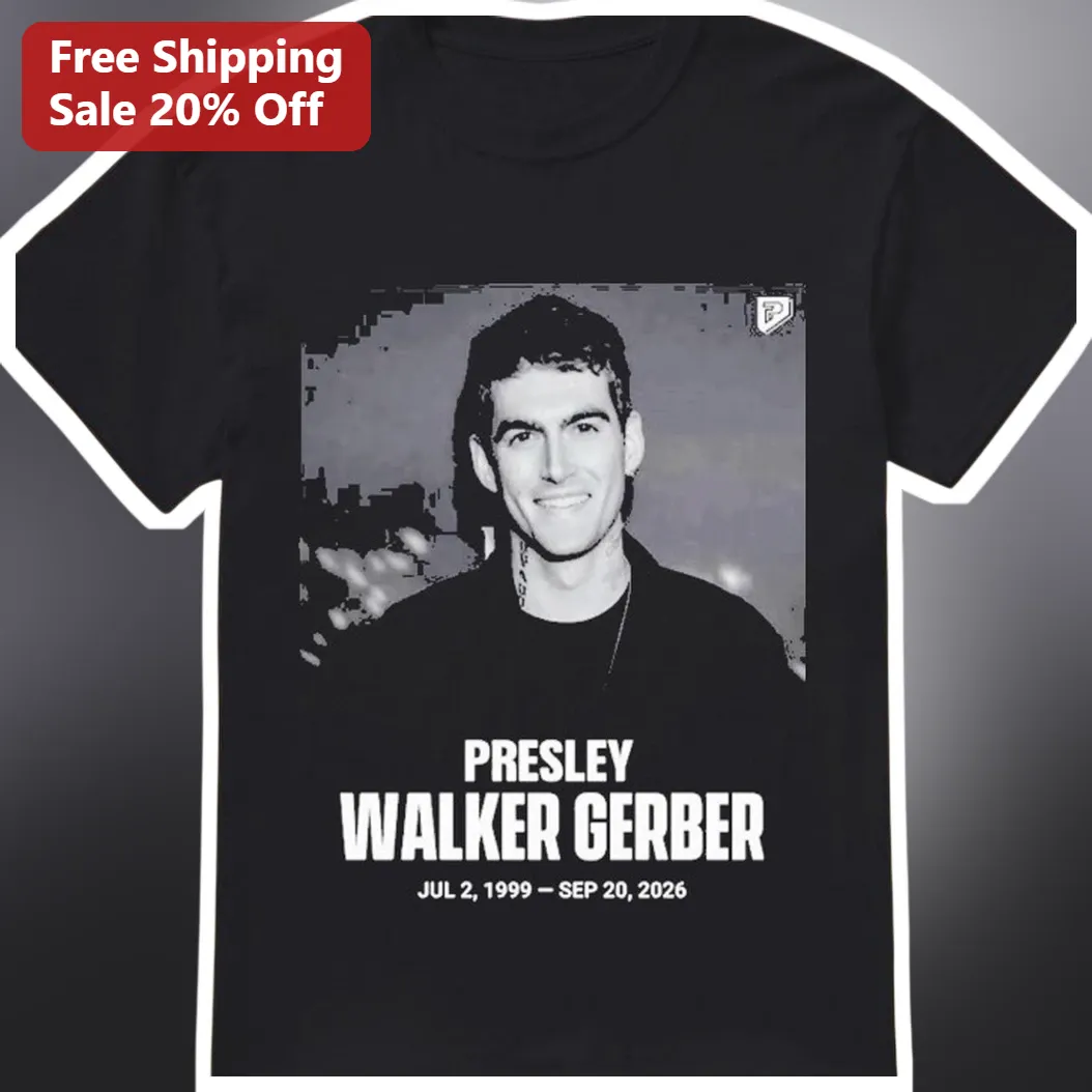 Presley Walker Gerber Memorial Tribute Tee Black and White Portrait Shirt