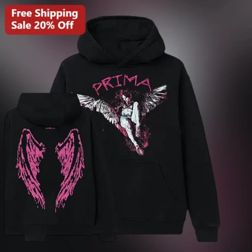 PRIMA Hoodie Angel Wings Dark Fantasy Grunge Streetwear Apparel