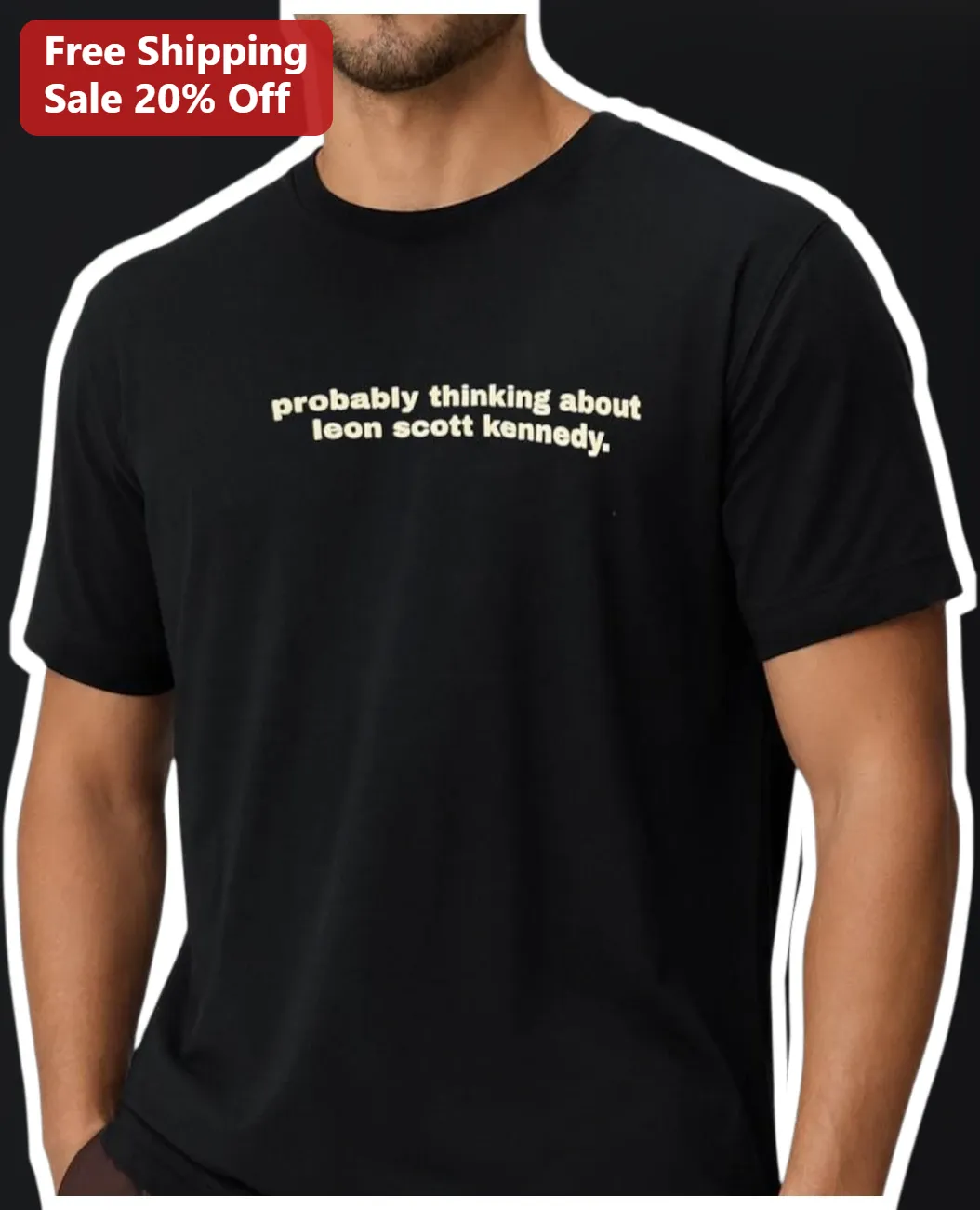 Probably Thinking About Leon Scott Kennedy Meme Tee Resident Evil Gamer Gift