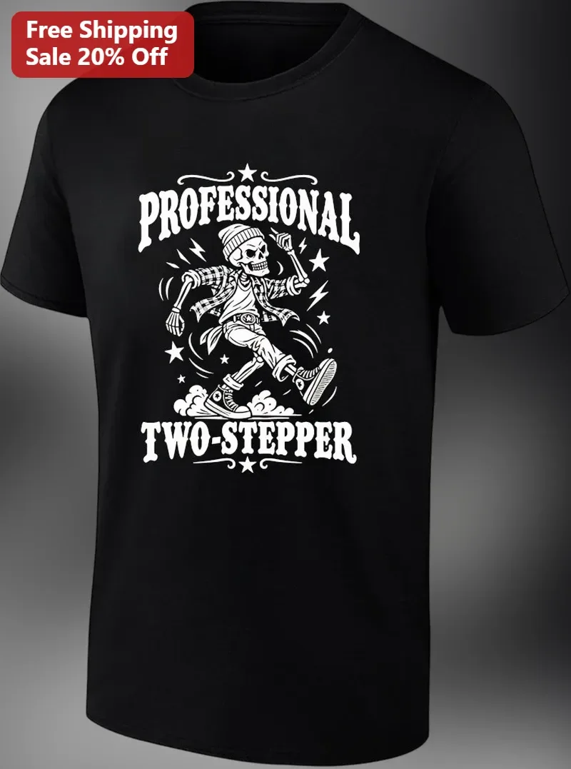 Professional Two-Stepper Country Western Dance Skeleton Graphic Tee