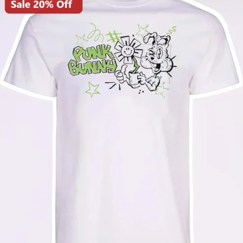 Punk Bunny Tee Alternative Streetwear Graphic Shirt for Men Women Grunge Y2K Aesthetic