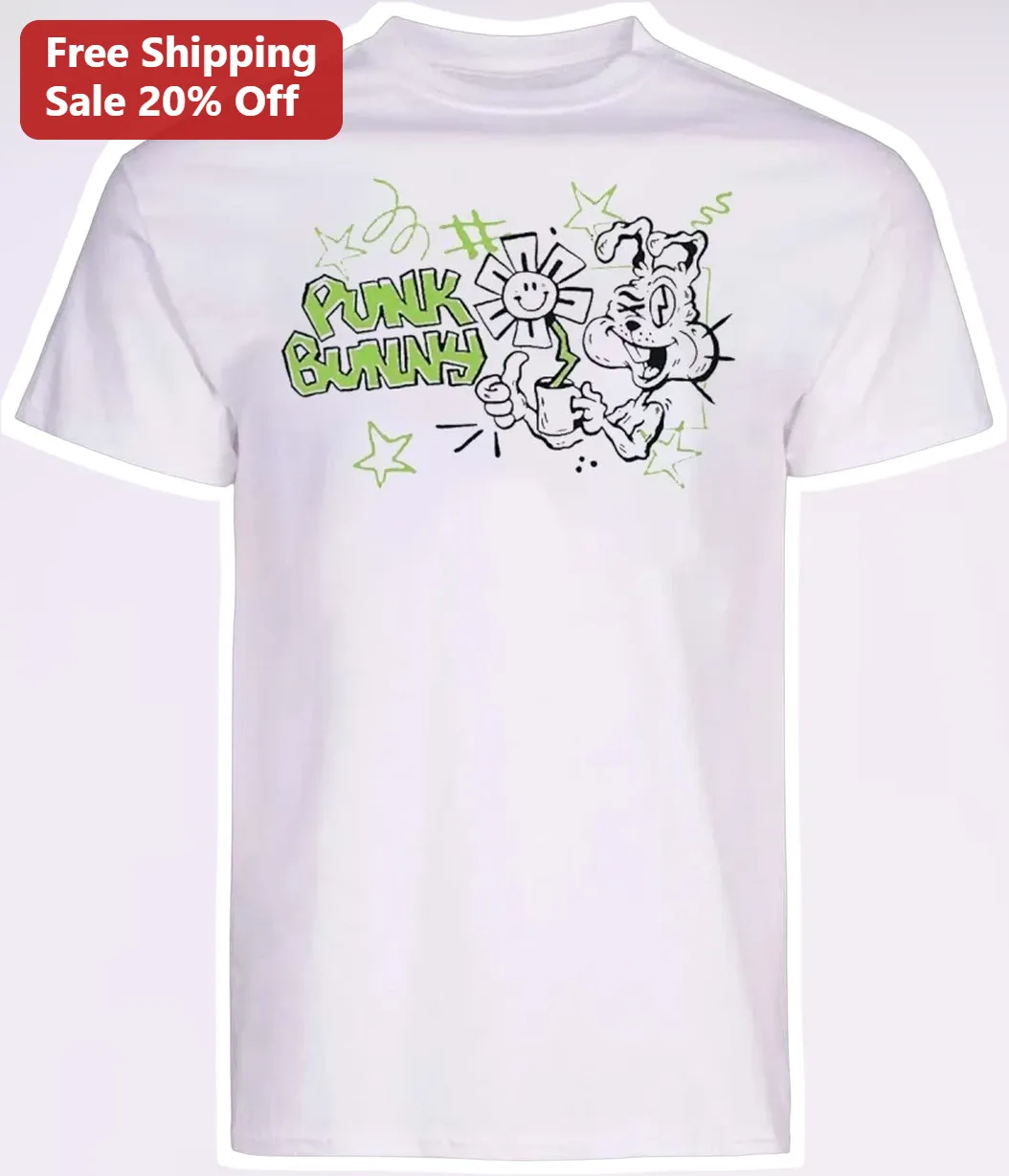 Punk Bunny Tee Alternative Streetwear Graphic Shirt for Men Women Grunge Y2K Aesthetic
