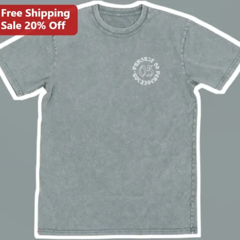 Pursuit of Perfection Tee Heather Grey Acid Wash Vintage Streetwear Graphic T-Shirt