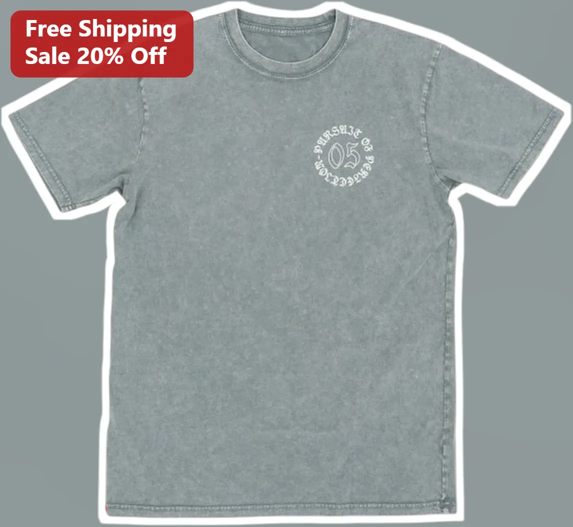 Pursuit of Perfection Tee Heather Grey Acid Wash Vintage Streetwear Graphic T-Shirt