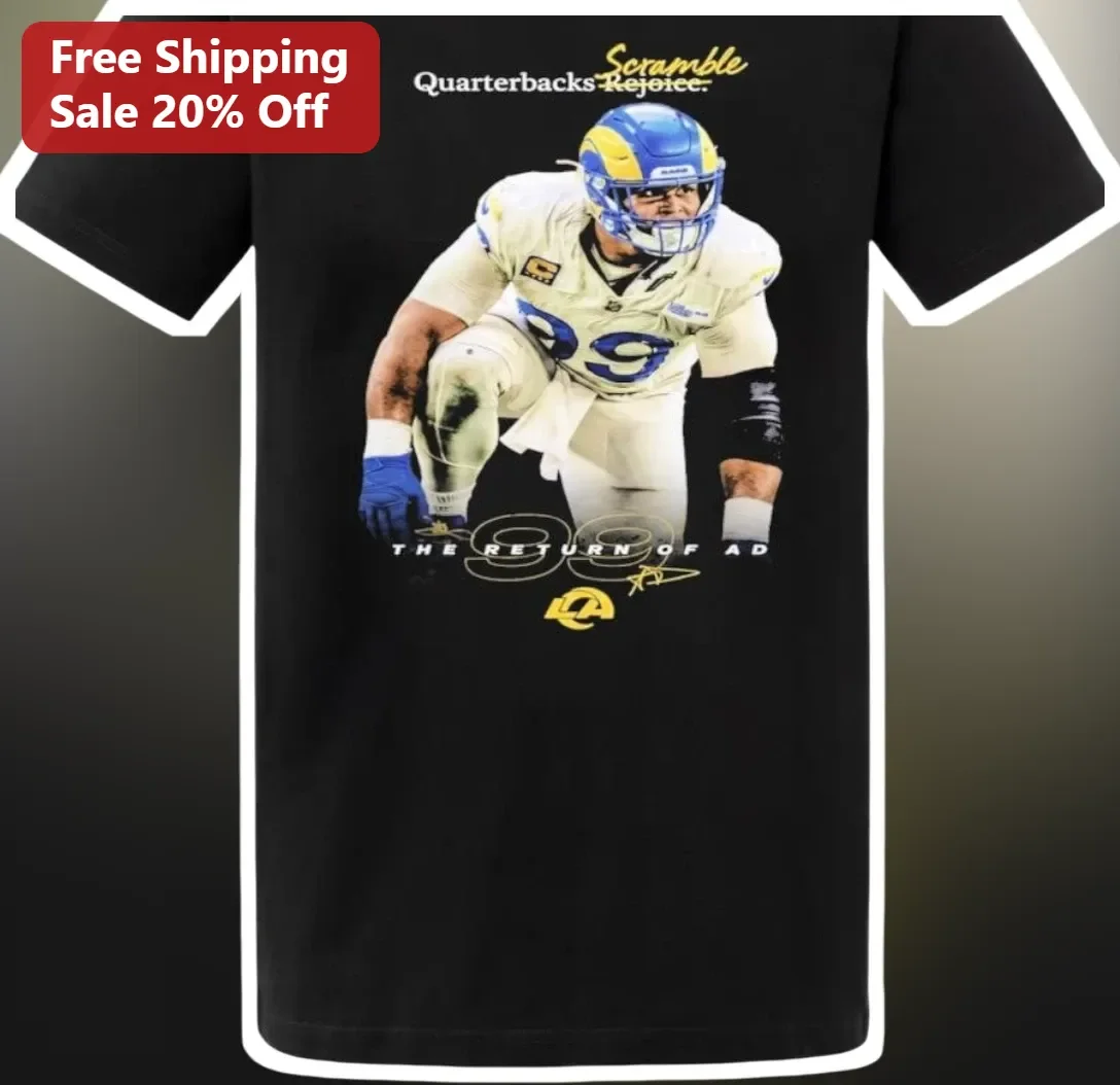 Quarterbacks Rejoice Aaron Donald Retirement Meme Tee Los Angeles Rams NFL Fan Gift