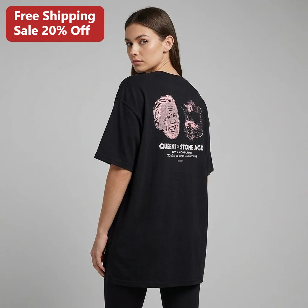 Queens of the Stone Age Big Chongus Graphic Tee, Got a Complaint The Line Is Open Rock Band Merch Shirt